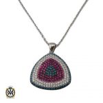 گردنبند نقره زنانه نگین میکرو طرح چشم زخم