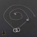 گردنبند نقره زنانه پر نگین طرح نالسا