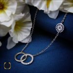 گردنبند نقره زنانه پر نگین طرح نالسا