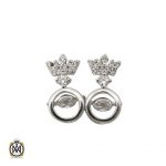 گوشواره نقره زنانه با نگین متحرک طرح پرنیا - 5065