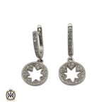 گوشواره نقره زنانه طرح دیلان پر نگین