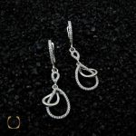 گوشواره نقره زنانه طرح ساناشیت (2) گوشواره نقره زنانه طرح ساناشیت