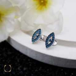 گوشواره نقره زنانه میکرو طرح چشم زخم (1) گوشواره نقره زنانه میکرو طرح چشم زخم