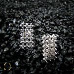 گوشواره نقره زنانه پر نگین طرح دینا