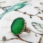 انگشتر عقیق سبز حکاکی یا رقیه بنت الحسین مردانه (2) انگشتر عقیق سبز حکاکی یا رقیه بنت الحسین مردانه