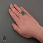 انگشتر عقیق سبز حکاکی یا علی ابن موسی الرضا مردانه