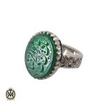 انگشتر عقیق سبز حکاکی یا علی ابن موسی الرضا مردانه
