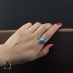 انگشتر فیروزه نیشابوری و مارکازیت زنانه طرح نگاه (2) انگشتر فیروزه نیشابوری و مارکازیت زنانه طرح نگاه