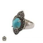 انگشتر فیروزه نیشابوری و مارکازیت زنانه طرح نگاه (4) انگشتر فیروزه نیشابوری و مارکازیت زنانه طرح نگاه