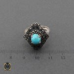 انگشتر فیروزه نیشابوری و مارکازیت زنانه طرح یاسمین (4) انگشتر فیروزه نیشابوری و مارکازیت زنانه طرح یاسمین