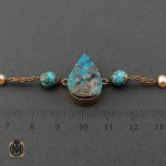 جواهرات نقره طرح زیر حاکی دخترانه جدید (1) دستبند فیروزه نیشابوری مروارید پرورشی زنانه طرح آیدا