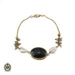 دستبند حدید صینی لابرادوریت مروارید پرورشی