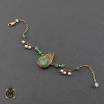 دستبند فیروزه نیشابوری جید مروارید پرورشی زنانه طرح آترین