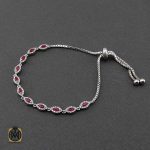 دستبند نقره دخترانه با نگین اصل و معدنی