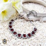 دستبند گارنت زنانه خوش رنگ طرح نیلیا