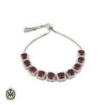 دستبند گارنت زنانه خوش رنگ طرح نیلیا