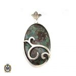 مدال فیروزه نشابوری مرغوب و درشت زنانه طرح ارکیده