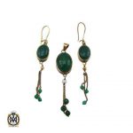 نیم ست عقیق سبز جید مروارید زنانه طرح طراوت (2) نیم ست عقیق سبز جید مروارید زنانه طرح طراوت