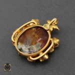 گردنبند آویز نقره زنانه با نگین عقیق اصل