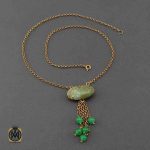 گردنبند فیروزه نیشابوری و جید خوش رنگ طرح شهرزاد