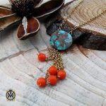 گردنبند فیروزه نیشابوری و مرجان طرح مهسان (3) گردنبند فیروزه نیشابوری و مرجان طرح مهسان