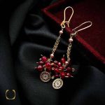 گوشواره جید قرمز طرح یلدا