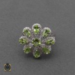 انگشتر زیبا طرح گل دخترانه و زنانه نقره با نگین اصل