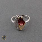 انگشتر نقره با نگین اصل و معدنی و روکش