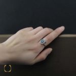 انگشتر نقره با نگین لابرادوریت زنانه