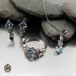 سرویس توپاز آبی خوش رنگ طرح دالیا (2) سرویس توپاز آبی خوش رنگ طرح دالیا