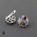 گوشواره نقره با نگین های مختلف