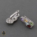 گوشواره نقره با نگین های مختلف گوشواره نقره با نگین های مختلف