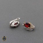 گوشواره نقره با نگین گارنت
