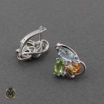 گوشواره نقره با چند نگین گوشواره نقره با چند نگین