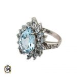 انگشتر توپاز آبی زنانه طرح قاصدک