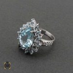 انگشتر توپاز آبی زنانه طرح قاصدک (3)