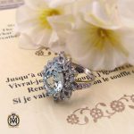 انگشتر توپاز آبی زنانه طرح قاصدک (4)