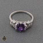 انگشتر نقره با نگین آمتیست اصل