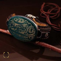 دستبند چرم عقیق حکاکی سلام علی قلب زینب صبور (2) دستبند چرم عقیق حکاکی سلام علی قلب زینب صبور