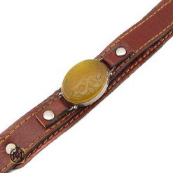 دستنبد چرم طبیعی مردانه با نگین عقیق حکاکی یا زینب (س) (3) دستنبد چرم طبیعی مردانه با نگین عقیق حکاکی یا زینب (س) (3)