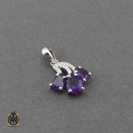 گردنبند آمیتیست با فریم نقره زنانه