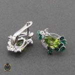 گوشواره نقره با نگین زبرجد