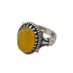 mens-sharaf-shams-ring-11205 انگشتر دعای شرف الشمس مردانه با نگین عقیق زرد اصل