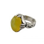 mens-sharaf-shams-ring-11206 انگشتر دعای شرف الشمس مردانه با نگین عقیق زرد معدنی