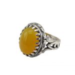 mens-sharaf-shams-ring-11207 انگشتر مردانه شرف الشمس با نگین عقی زرد اصل
