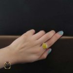 انگشتر ست عقیق شرف الشمس زرد زنانه و مردانه