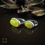 انگشتر ست عقیق شرف الشمس زرد زنانه و مردانه