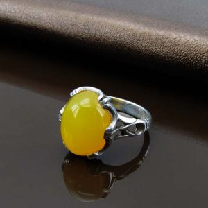 انگشتر شرف الشمس مردانه عقیق زرد اصل و خوش رنگ