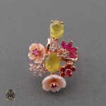 انگشتر صدف یاقوت کوارتز چند نگین (2) انگشتر صدف یاقوت کوارتز چند نگین (2)