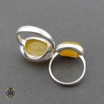 انگشتر ست عقیق شرف الشمس زرد زنانه و مردانه